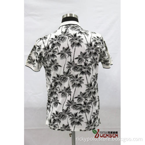 95%Cotton 5%Spandex Solid PK With Printing Shirts